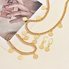 Vintage Brass Bracelets & Earrings & Cuban Chain Necklaces Set GY0372-1