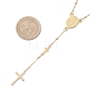 304 Stainless Steel Virgin Cross Pendant Rosary Bead Necklaces NJEW-JN05415-3