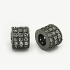 Brass Cubic Zirconia Beads ZIRC-F001-72B-1