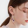 Natural Amethyst Bullet Chandelier Earrings EJEW-SW00017-01-6