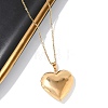 304 Stainless Steel Heart Locket Pendant Cable Chain Necklaces for Women NJEW-M050-04E-G-1