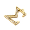 Rack Plating Brass Micro Pave Cubic Zirconia Pendant KK-H449-76G-21-2