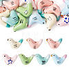 14Pcs 7 Colors Handmade Porcelain Beads PORC-TA0001-18-1