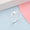 925 Sterling Silver Adjustable Finger Rings for Women STER-N016-141S-1