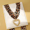 Cloth Leopard Print Scarf Necklaces with Alloy Pendant FS-WG91A7A-12-1