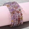 Natural Lodolite Quartz Round Beads Stretch Bracelets for Women BJEW-Z158-03K-04-1