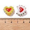 Baking Paint Glass Bumpy Beads Heart LAMP-V001-07-4