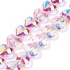 Electroplate Transparent Glass Beads Strands EGLA-B012-AB09-1