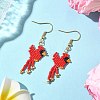 304 Stainless Steel MIYUKI Glass Seed Beads Bird Dangle Earrings EJEW-MZ00555-01-1