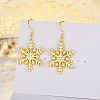 Snowflake Brass Micro Pave Clear Cubic Zirconia Dangle Earrings FS-WG5A986-03-1
