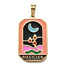 Tarot 304 Stainless Steel Enamel Pendants STAS-M119-09E-G-1