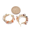 Natural Rutilated Quartz Hoop Earring EJEW-JE05709-06-3