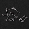 200Pcs 2 Colors Eco-Friendly Plastic Stud Earring Findings KY-YW0001-19-3