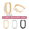 12Pcs 3 Colors 316 Stainless Steel Hoop Earrings EJEW-UN0003-23B-3