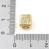 Brass Micro Pave Clear Cubic Zirconia European Beads KK-K368-01G-08-3