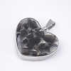 Natural Dyed & Heated Black Agate Pendants STAS-T043-01N-2