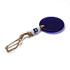 Flat Round with Evil Eye Lampwork Pendant Decoration HJEW-Z005-01C-3