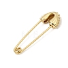 Minimalist Brass Safety Pin Brooch with Beaded Edge KK-CBAA41C-06G-2