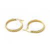 201 Stainless Steel Grooved Hoop Earrings with 304 Stainless Steel Pins for Women EJEW-M214-02D-G-1