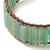 Natural Green Aventurine Rectangle Beaded Bracelet BJEW-JB08198-03-4