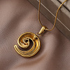 304 Stainless Steel Spiral Shape Pendant Necklaces for Women RE0047-4