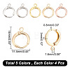 20Pcs 5 Colors Brass Huggie Hoop Earring Findings KK-AR0002-81-2