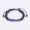 Adjustable Nylon Cord Braided Bead Bracelets BJEW-F308-57B-1