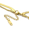 304 Stainless Steel Herringbone & Satellite Chains Double Layer Necklaces BJEW-K257-05G-4