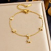 304 Stainless Steel Rhinestone Charm Bracelets BJEW-B171-16G-1