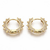 Brass Micro Pave Cubic Zirconia Hoop Earrings EJEW-S208-065A-1