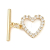 Brass Micro Pave Clear Cubic Zirconia Toggle Clasps X-KK-K391-07G-1