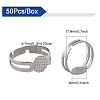 50Pcs Adjustable 304 Stainless Steel Finger Rings Findings DIY-CA0005-54-2