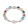 Platinum Tone Brass Micro Pave Cubic Zirconia Tennis Bracelets BJEW-B160-15P-5