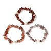 3Pcs 3 Styles Natural Mixed Gemstone Chip & Cultured Freshwater Pearl Beaded Stretch Bracelets Set for Women BJEW-JB13762-07-3
