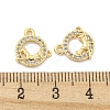 Brass Micro Pave Clear Cubic Zirconia Charms KK-Z044-20G-3