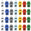30Pcs Opaque Resin Garbage Can Pendants with Metal Loops RESI-YW0005-14-1