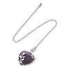 Heart Natural Amethyst Ceiling Fan Pull Chain Extenders FIND-JF00118-01-1
