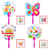 16Pcs 4 Styles Paper Hand Held Fan DIY-GF0010-33-1