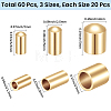 60Pcs 3 Styles Brass Cord Ends KK-CN0003-44G-2