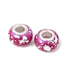 Opaque Resin Rondelle European Beads RESI-Z046-03C-2