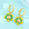 Brass Micro Pave Cubic Zirconia Hoop Dangle Earrings KK-CBA8324-10G-01-3