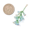 Glass Seed Beaded Flower Big Pendants PALLOY-MZ01184-01-2
