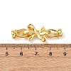 Brass Micro Pave Clear Cubic Zirconia Fold Over Clasps KK-D259-06G-3