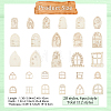 2 Sets 2 Style Unfinished Wood Dollhouse Doors & Windows WOOD-CP0001-02-2