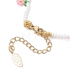 Floral Glass Seed Bead Charm Bracelets for Women BJEW-MZ00306-01-4