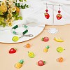 36Pcs 6 Styles Fruits Opaque Resin Pendants RESI-SC0003-36-4