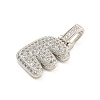 Brass Micro Pave Clear Cubic Zirconia Pendants KK-B099-01P-E-2