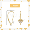 10 Pairs Rack Plating Brass Micro Pave Cubic Zirconia Earrings Hooks FIND-DC0003-48-2