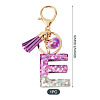 Alloy Resin Heart Keychains KEYC-TADJ0002-01G-E-3