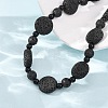 Natural Lava Rock Coin Beaded Necklaces GG-CBA922D-06A-3
